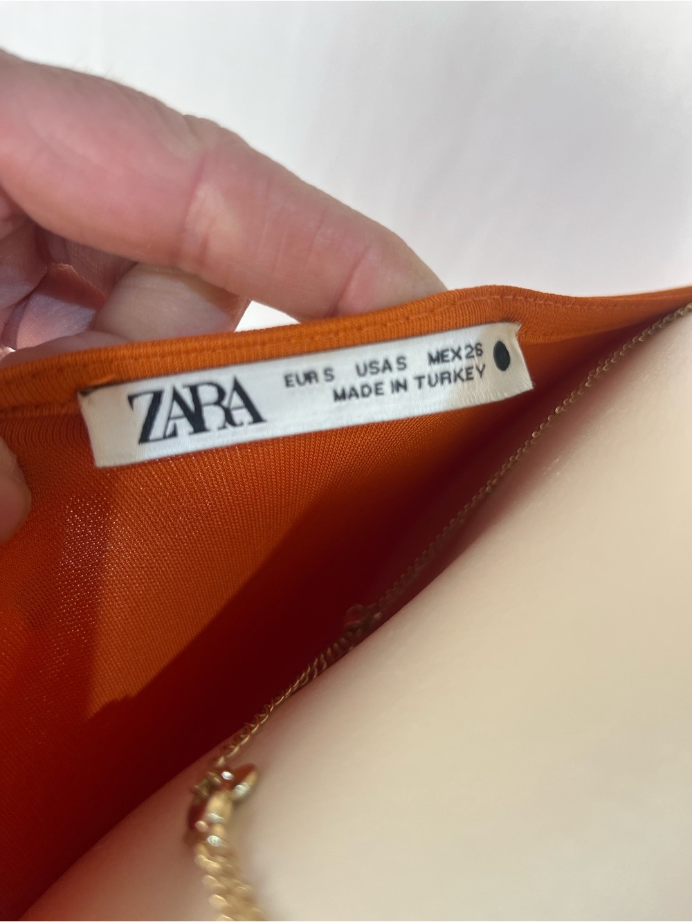 Zara Orange Long-Sleeve Cutout Tie Bodycon Dress - Picture 3 of 3